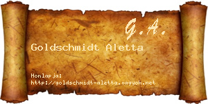 Goldschmidt Aletta névjegykártya